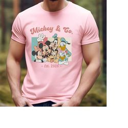 vintage mickey & co 1928 tee, retro disney design, disneyland disneyworld, family matching shirt