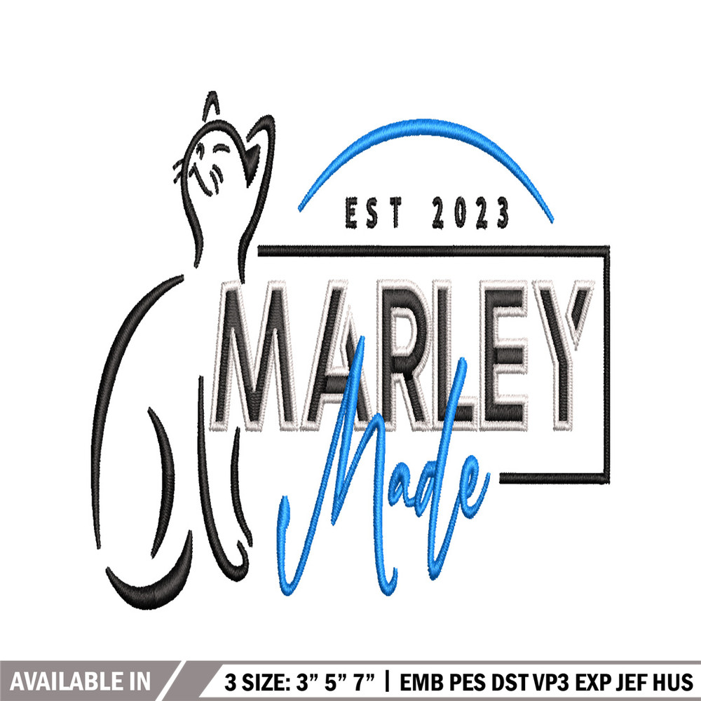 Marley Made embroidery design, Marley Made embroidery, logo design, Logo shirt, embroidery file, Digital download.jpg
