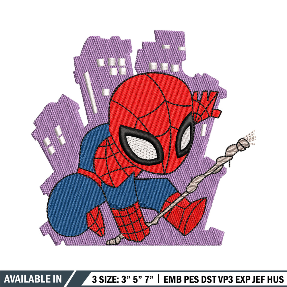 Spaiderman chibi logo embroidery design, Spaiderman chibi embroidery, Embroidery shirt, logo design, Instant download.jpg