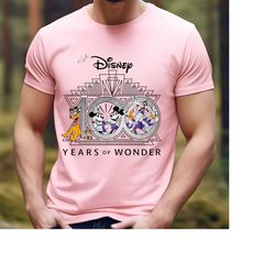 mickey & friends celebrate: 'disney 100 years of wonder' tee, marking disneyland's 2023 100th anniversary, perfect outfi