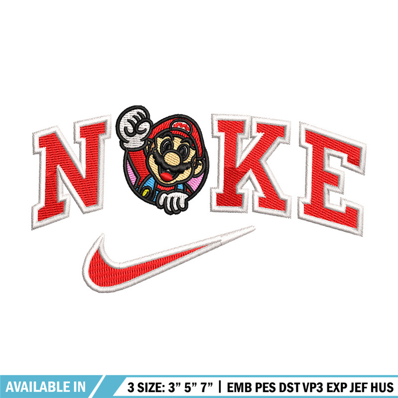 Mario swoosh embroidery design, Mario embroidery, Embroidery file, Embroidery shirt, Nike design,Digital download.jpg