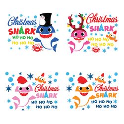 baby shark christmas bundle svg, winter svg, merry christmas svg, holidays svg, santa svg file cut digital download