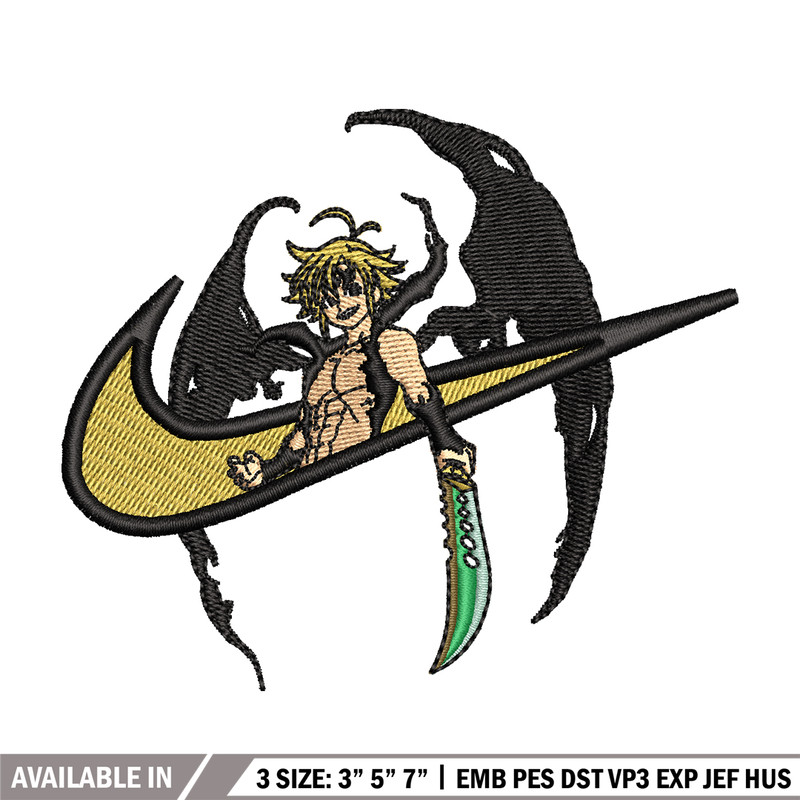 Meliodas Nike embroidery design, Nanatsu no Taizai embroidery, Nike design, anime design, anime shirt, Digital download.jpg