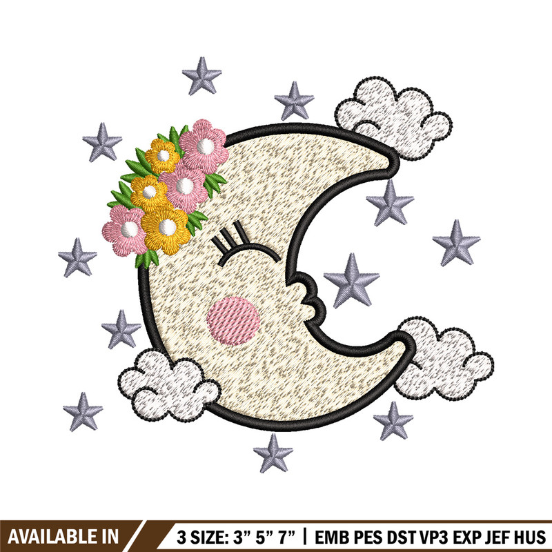 Moon cute embroidery design, Moon embroidery, Embroidery file, Embroidery shirt, Emb design, Digital download.jpg