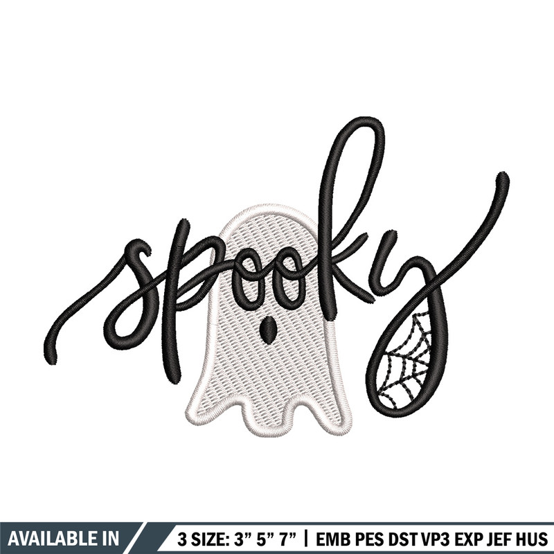 Spooky ghost embroidery design, Spooky embroidery, Emb design, Embroidery shirt, Embroidery file, Digital download.jpg