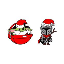 baby yoda and mandalorian svg, cricut svg, clipart, layered svg, files for cricut, christmas svg, instant download