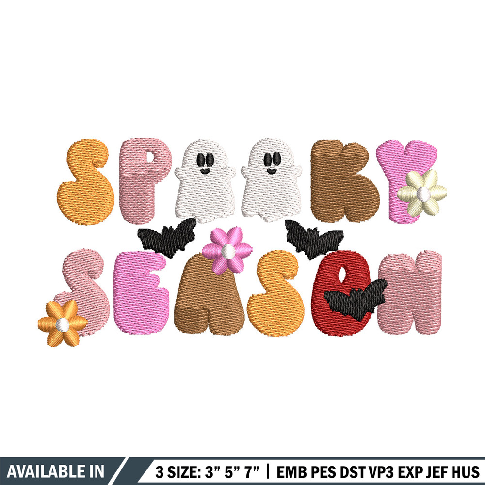 Spooky season embroidery design, Spooky embroidery, Embroidery file, Embroidery shirt, Emb design, Digital download.jpg