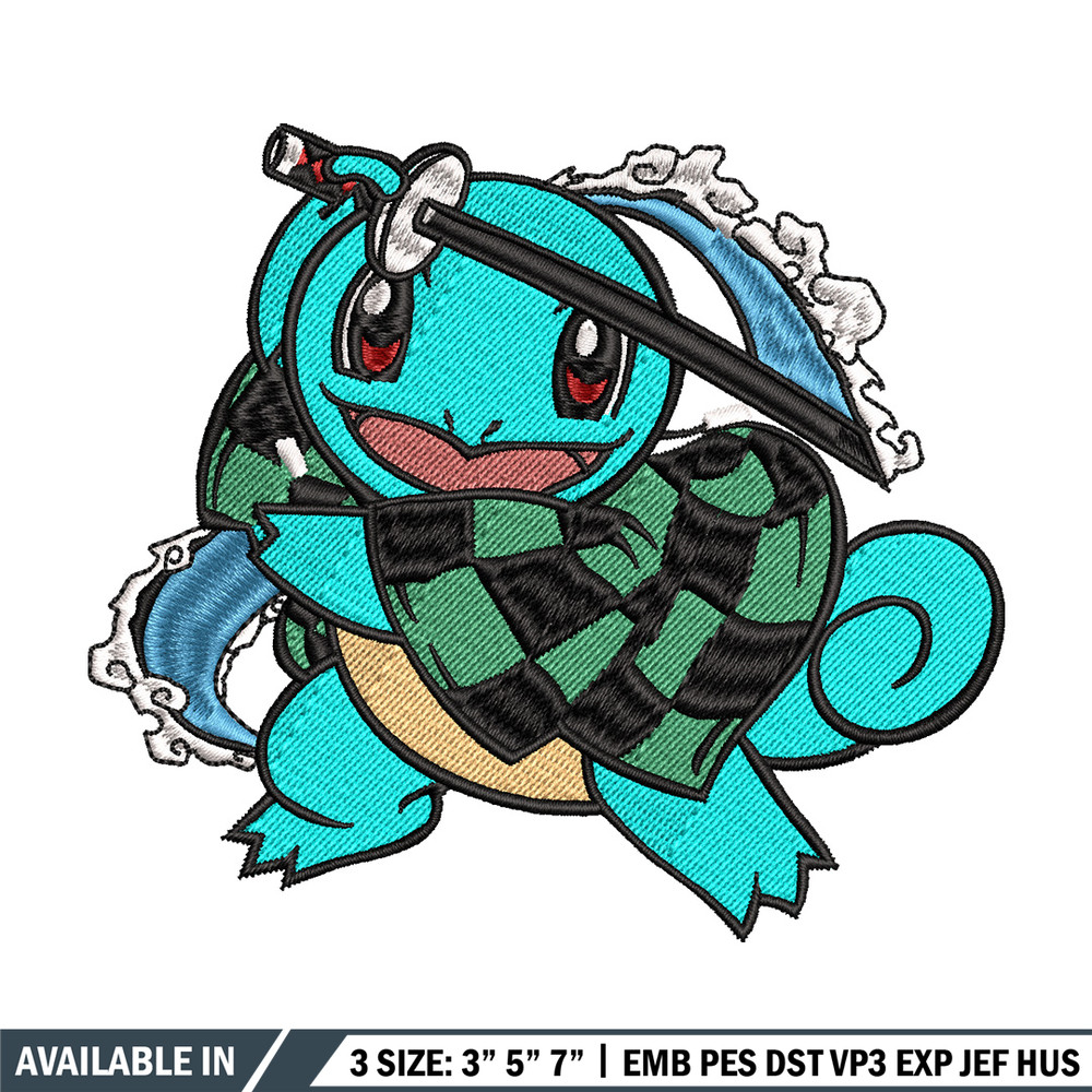 Squirtle embroidery design, Pokemon embroidery, Anime design, Embroidery file, Embroidery shirt, Digital download.jpg