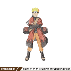 naruto sage embroidery design, naruto embroidery, anime design, embroidery shirt, embroidery file, digital download