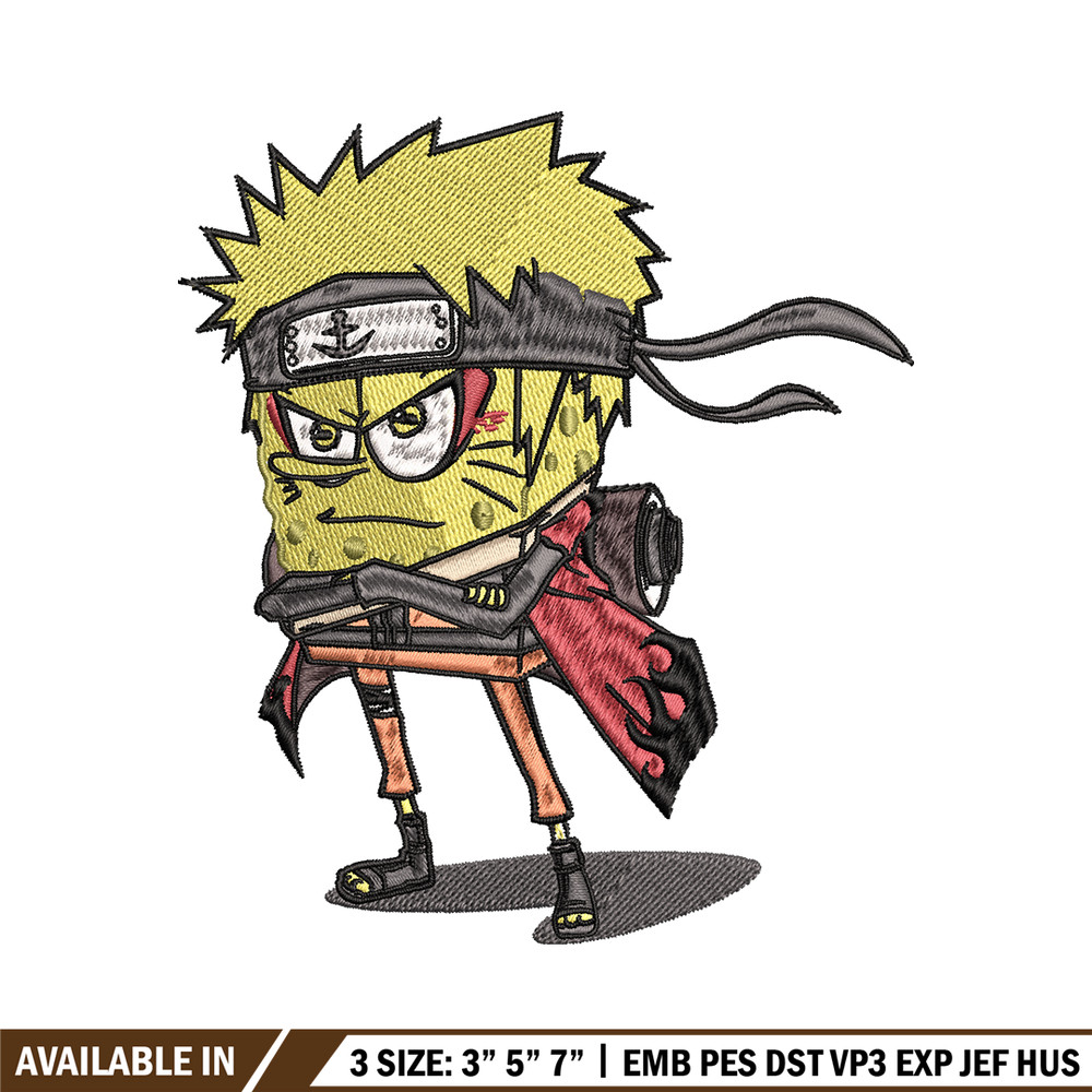 Naruto spongebob breathing embroidery design, Naruto embroidery, logo shirt, anime design, anime shirt, Digital download.jpg