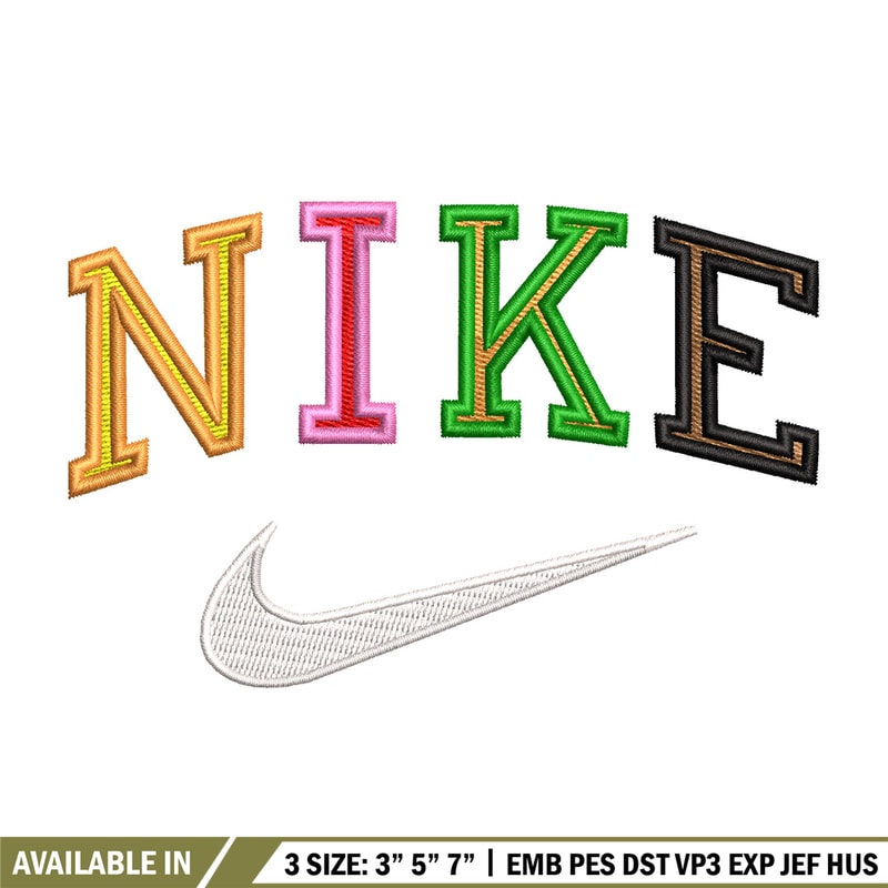 Nike color embroidery design, Nike embroidery, Nike design, Embroidery shirt, Embroidery file, Digital download.jpg