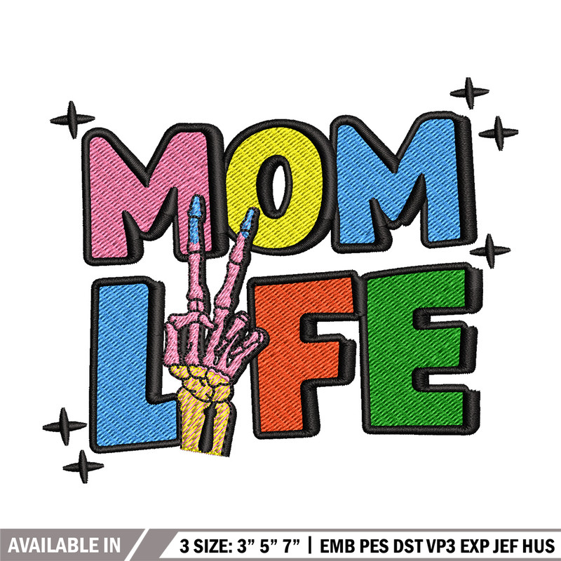 Mom life embroidery design, Logo embroidery, Embroidery file, Embroidery shirt, Emb design, Digital download.jpg