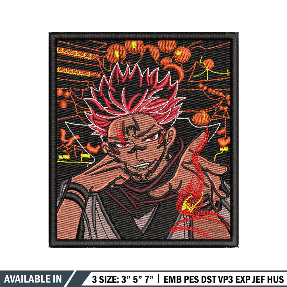 Sukuna frame embroidery design, Sukuna embroidery, Embroidery shirt, Embroidery file, Anime design, Digital download.jpg