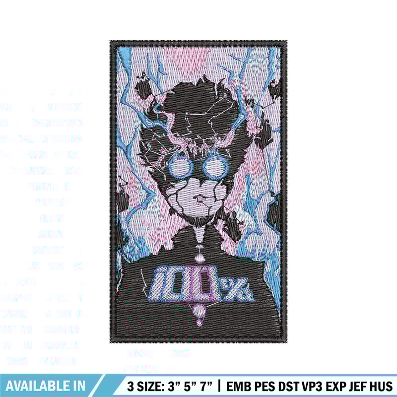 Mob poster embroidery design, Mob psycho embroidery, Anime design, Embroidery shirt, Embroidery file, Digital download.jpg