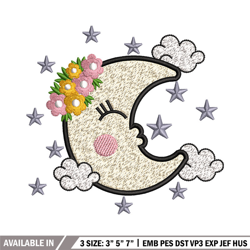 Moon cute embroidery design, Moon embroidery, Embroidery file, Embroidery shirt, Emb design, Digital download.jpg