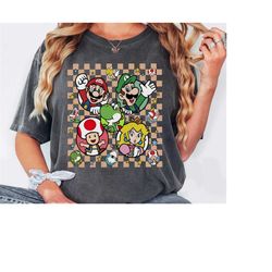 adorable vintage super mario kart kids tee - perfect mario birthday gift, cute retro gaming shirt, super mario and frien
