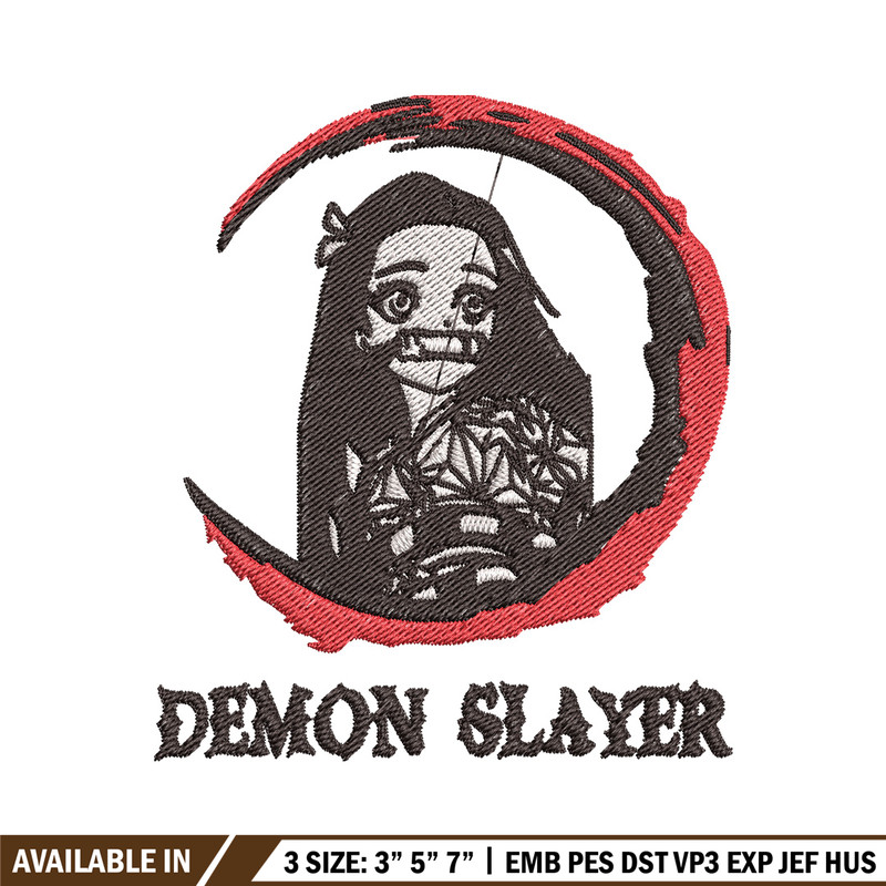 Nezuko moon embroidery design, Nezuko embroidery, Embroidery shirt, Embroidery file, Anime design, Digital download.jpg