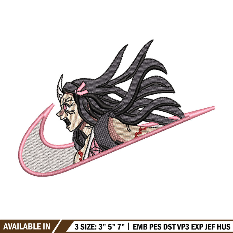 Nezuko nike embroidery design, Demon slayer embroidery, Nike design, Embroidery shirt, Embroidery file, Digital download.jpg