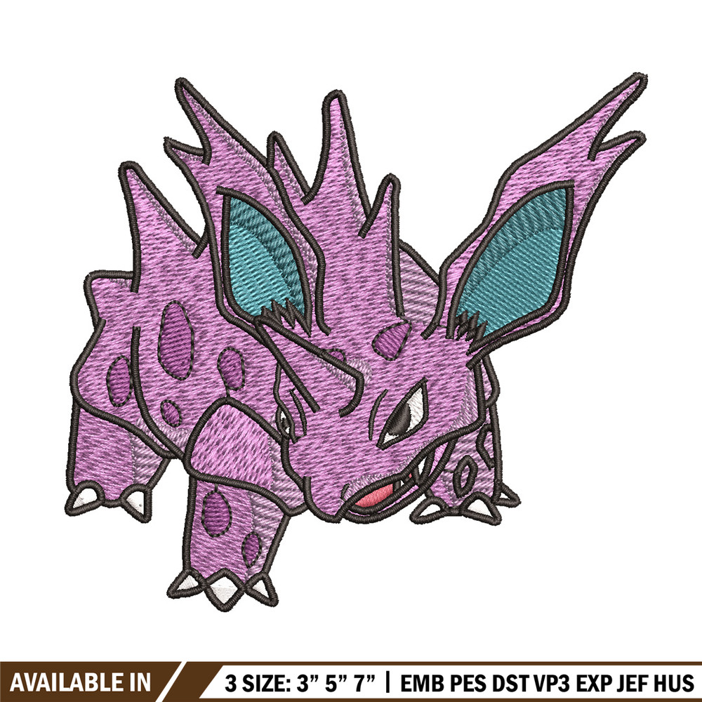 Nidorino embroidery design, Pokemon embroidery, Anime design, Embroidery shirt, Embroidery file, Digital download.jpg