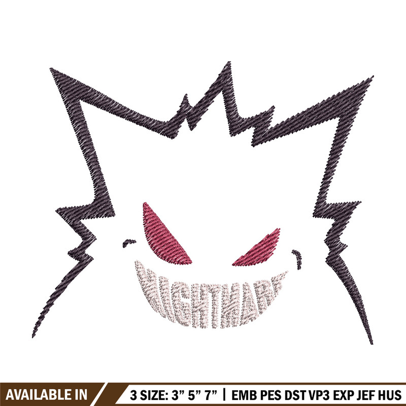 Nightmare embroidery design, Pokemon embroidery, Anime design, Embroidery file, Digital download, Embroidery shirt.jpg