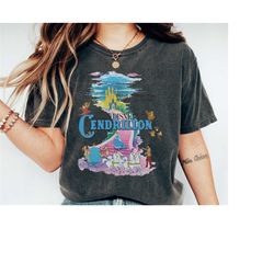adorable gus gus design on vintage disney cinderella shirt, perfect disney princess gift for cinderella and walt disney