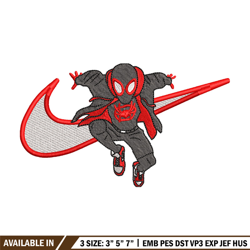 Nike Black Spiderman embroidery design, Black Spiderman embroidery, Nike design, movie design, Digital download.jpg