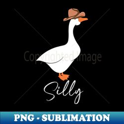 Funny Quirky Silly Goose In a Cowboy Hat Design - PNG Transparent Digital Download File for Sublimation - Revolutionize Your Designs