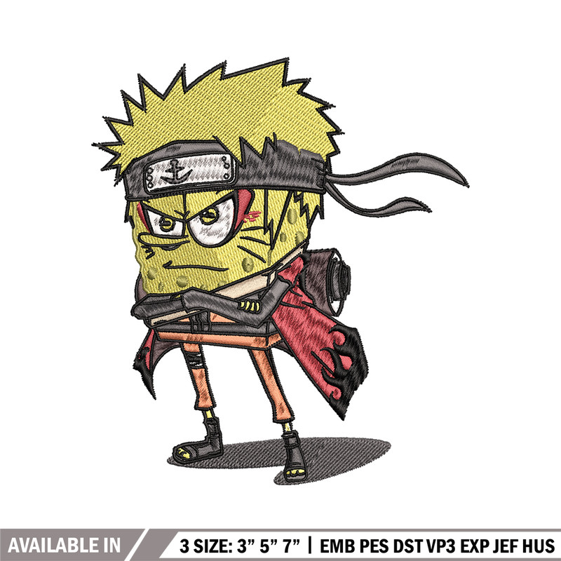 Naruto spongebob breathing embroidery design, Naruto embroidery, logo shirt, anime design, anime shirt, Digital download.jpg