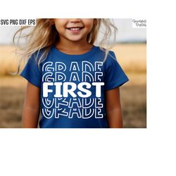 first grade svgs | back to school shirt | first day of school | 1st grade cut files | kids t-shirt designs | elementary