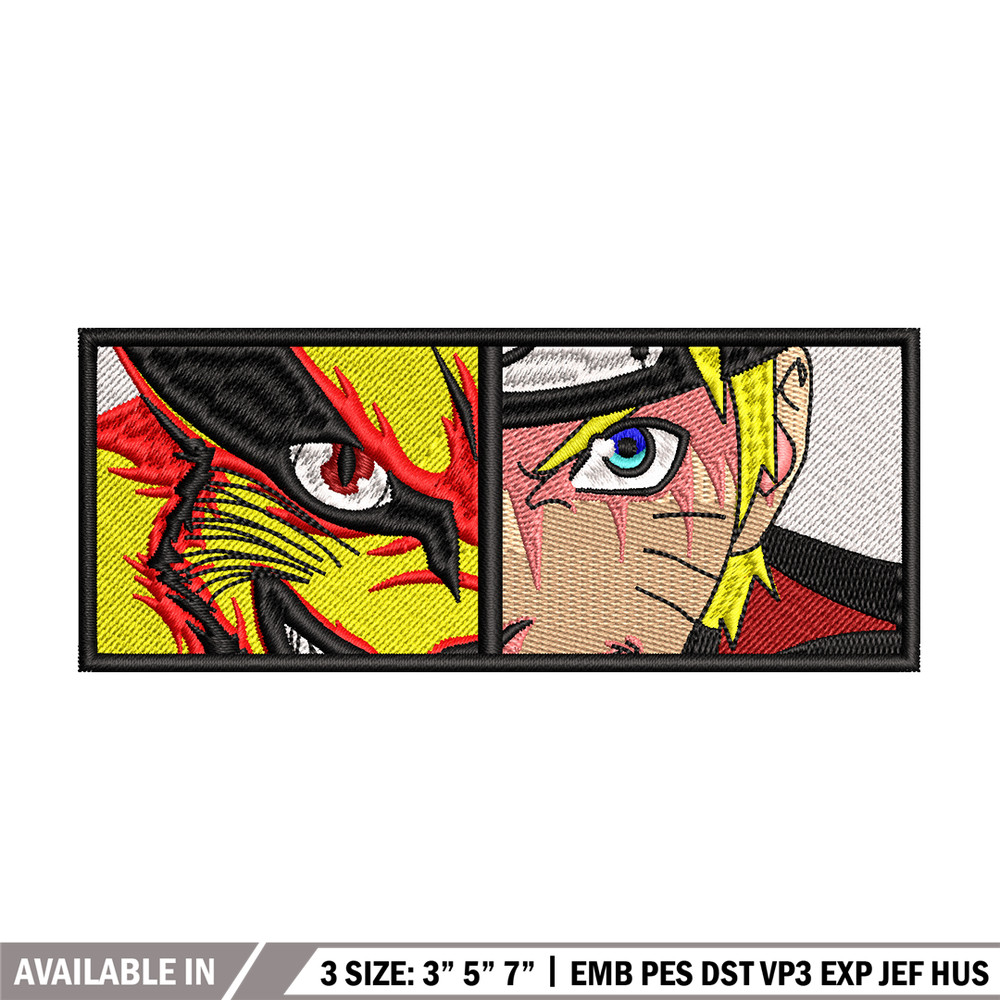 Naruto X Kurama embroidery design, Naruto embroidery, embroidery file, , anime design, anime shirt, Digital download.jpg