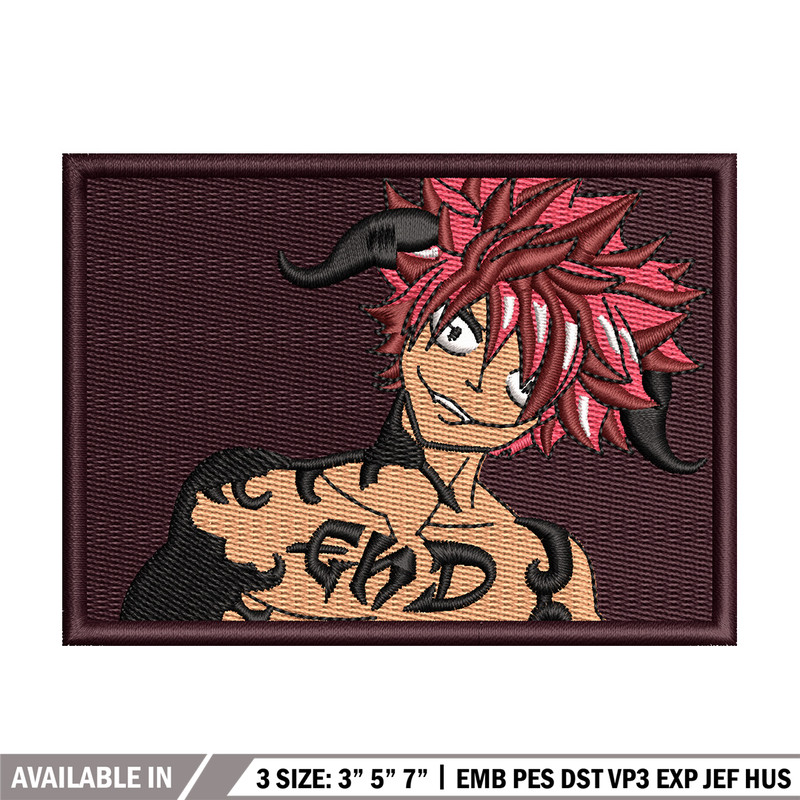 Natsu frame embroidery design, Fairy tail embroidery, Anime design, Embroidery shirt, Embroidery file, Digital download.jpg