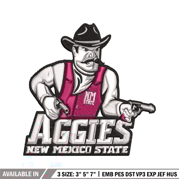 New Mexico State Aggies embroidery, New Mexico State Aggies embroidery, logo Sport, Sport embroidery, NCAA embroidery..jpg