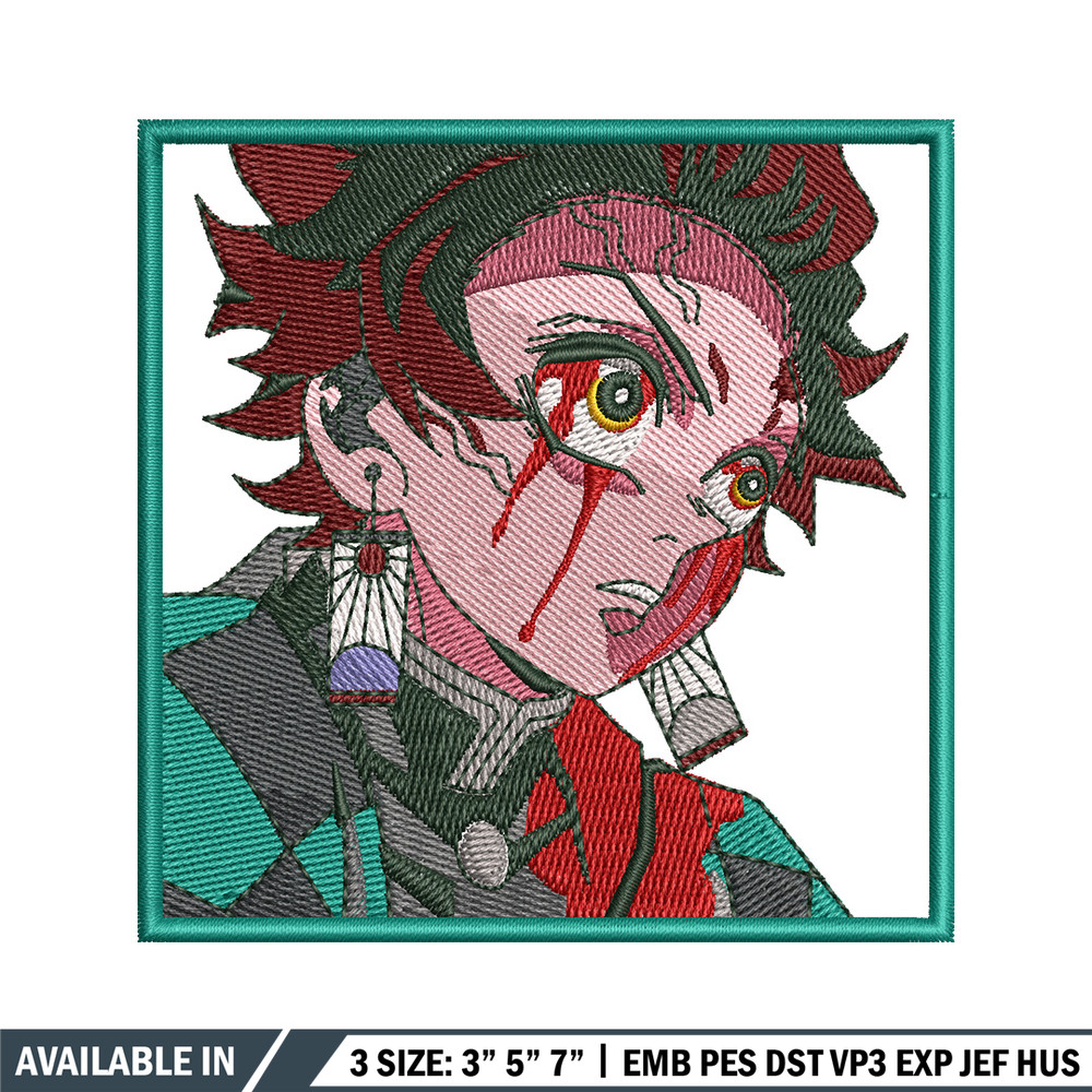 Tanjiro green embroidery design, Tanjiro embroidery, Anime design, Embroidery shirt, Embroidery file, Digital download.jpg