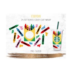 crayon starbucks cup svg, teacher svg, starbuck cup svg, diy venti for cricut 24oz venti cold cup, digital download
