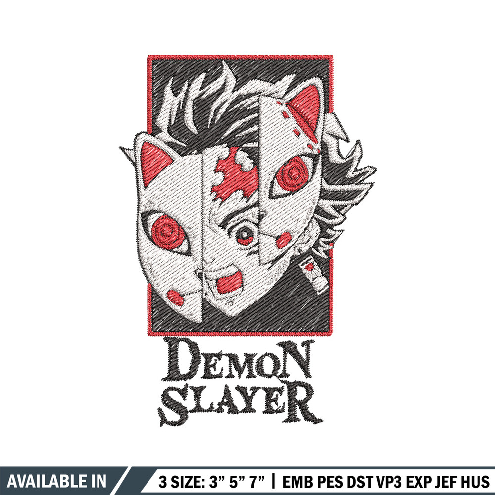 Tanjiro mask embroidery design, Tanjiro embroidery, Embroidery shirt, Embroidery file, Anime design, Digital download.jpg