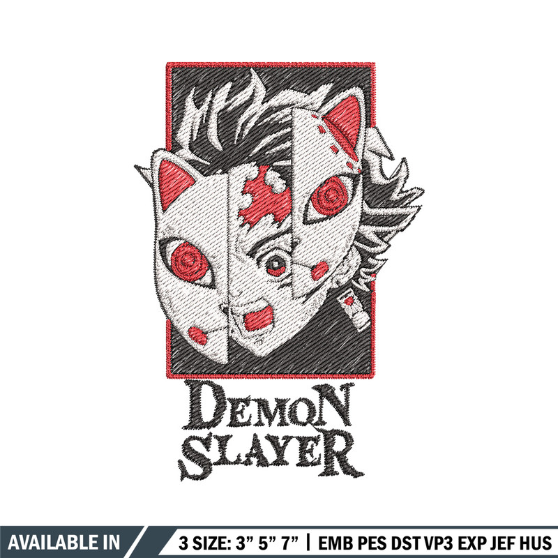 Tanjiro mask embroidery design, Tanjiro embroidery, Embroidery shirt, Embroidery file, Anime design, Digital download.jpg