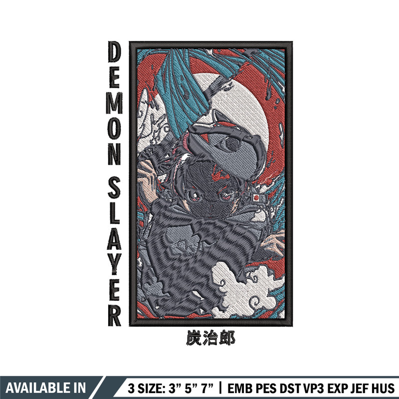 Tanjiro poster embroidery design, Tanjiro embroidery, Embroidery shirt, Embroidery file, Anime design, Digital download.jpg