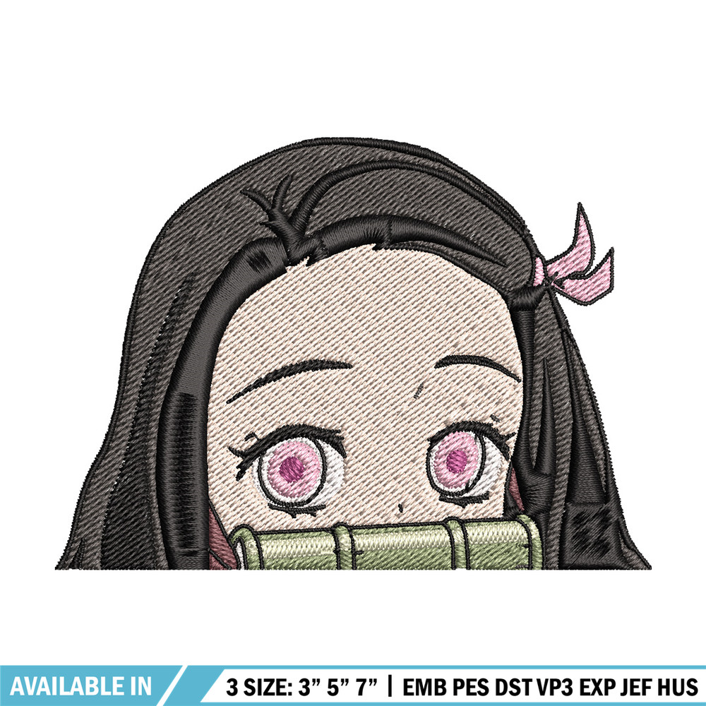 Nezuko cute embroidery design, Nezuko embroidery, Embroidery shirt, Embroidery file, Anime design, Digital download.jpg