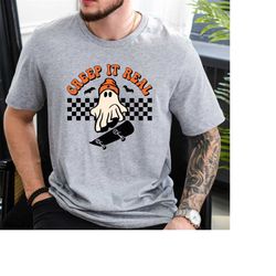creep it real retro halloween tee, vintage ghost & witch design, ultimate fall vibes shirt