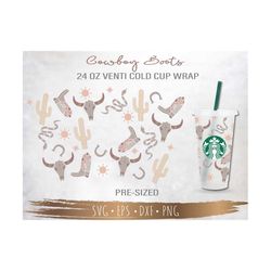 cowboy boots starbucks cup svg, cowboy boots svg, diy venti for cricut 24oz venti cold cup, instant download