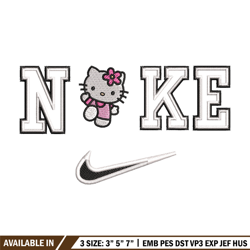 Nike kitty embroidery design, Hello kitty embroidery, Emb design, Embroidery shirt, Embroidery file, Digital download.jpg