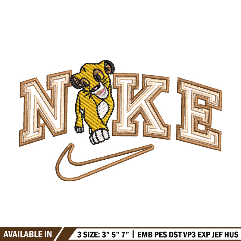 Nike lion child embroidery design, Lion king embroidery,Nike design, Embroidery shirt, Embroidery file, Digital download.jpg