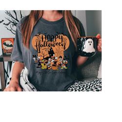 disney halloween tee- comfy mickey not so scary costume tee, halloween mickey and friends comfort color - unique hallowe