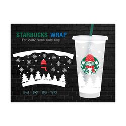 christmas snow flakes starbuck cup svg diy venti for cricut 24oz venti cold cup instant download