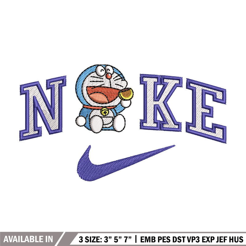 Nike doraemon embroidery design, Doraemon embroidery, Emb design, Embroidery shirt, Embroidery file, Digital download.jpg