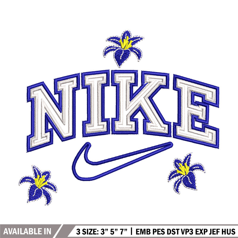 Nike flower embroidery design, Flower embroidery, Nike design, Embroidery shirt, Embroidery file, Digital download.jpg