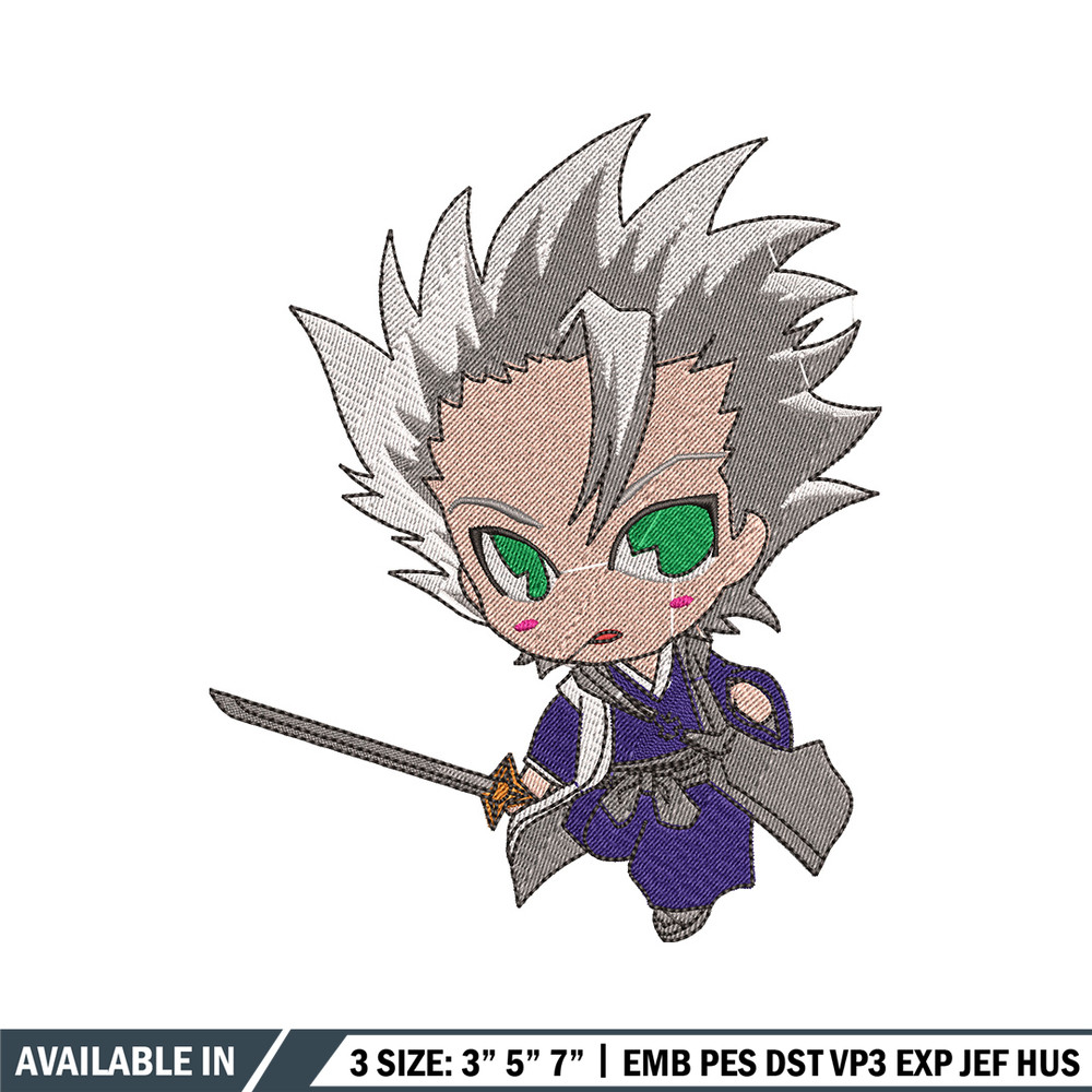 Toshiro chibi embroidery design, Bleach embroidery, Anime design, Embroidery file, Embroidery shirt, Digital download.jpg