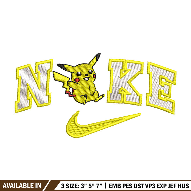 Nike pikachu embroidery design, Pokemon embroidery, Nike design, Embroidery shirt, Embroidery file, Digital download.jpg