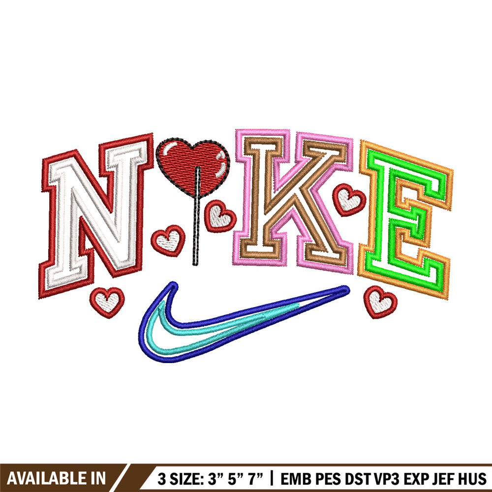 Nike red heart embroidery design, Logo embroidery, Nike design, Embroidery shirt, Embroidery file, Digital download.jpg