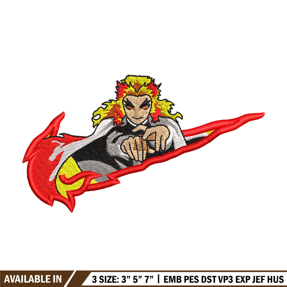 Nike Rengoku embroidery design, Kimetsu no Yaiba embroidery, Nike design, anime design, anime shirt, Digital download.jpg
